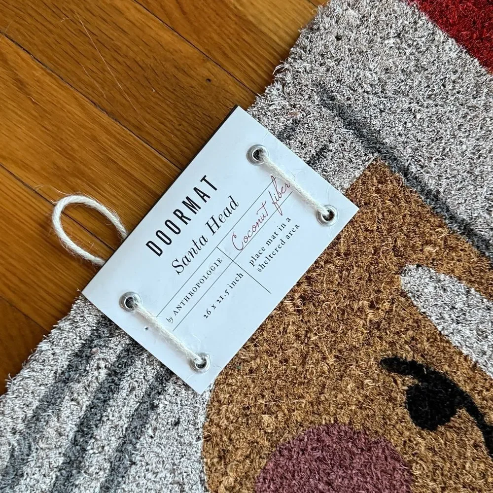 ANTHROPOLOGIE Santa Doormat Santa Claus Christmas
